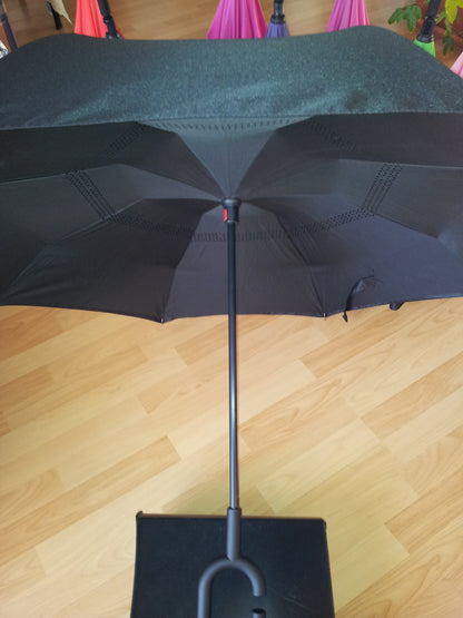 Freihand-Doppellagen-Regenschirm mit C-Griff  STURMSICHER verschiedene Farben